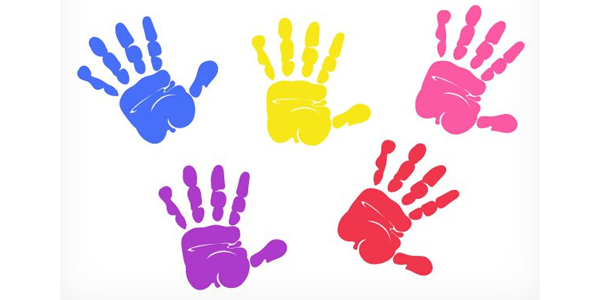 Colorful handprints