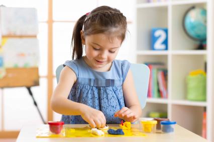 Child playing with toys